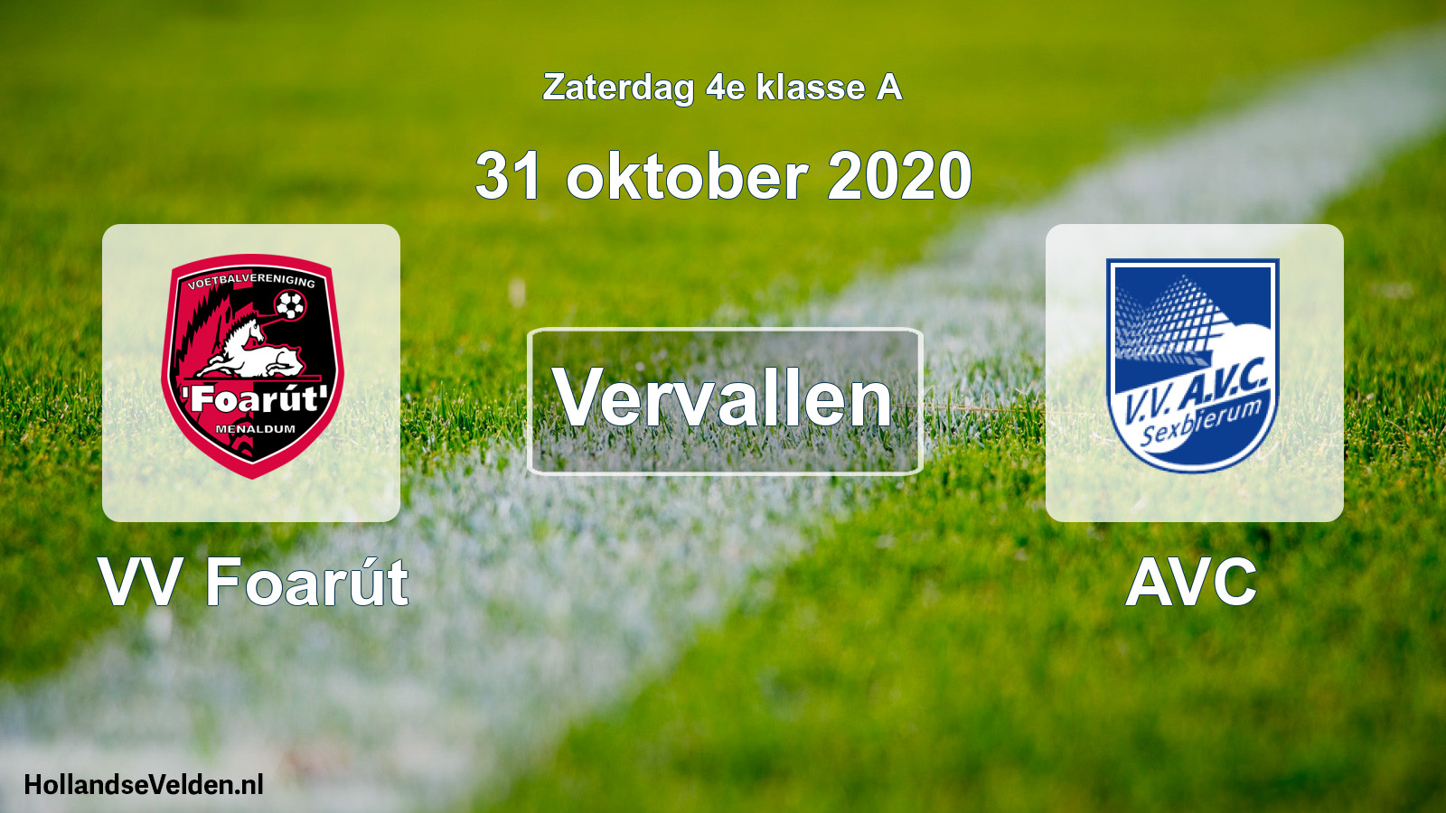 Scheduled Match: VV Foarút - AVC (31 October 2020)