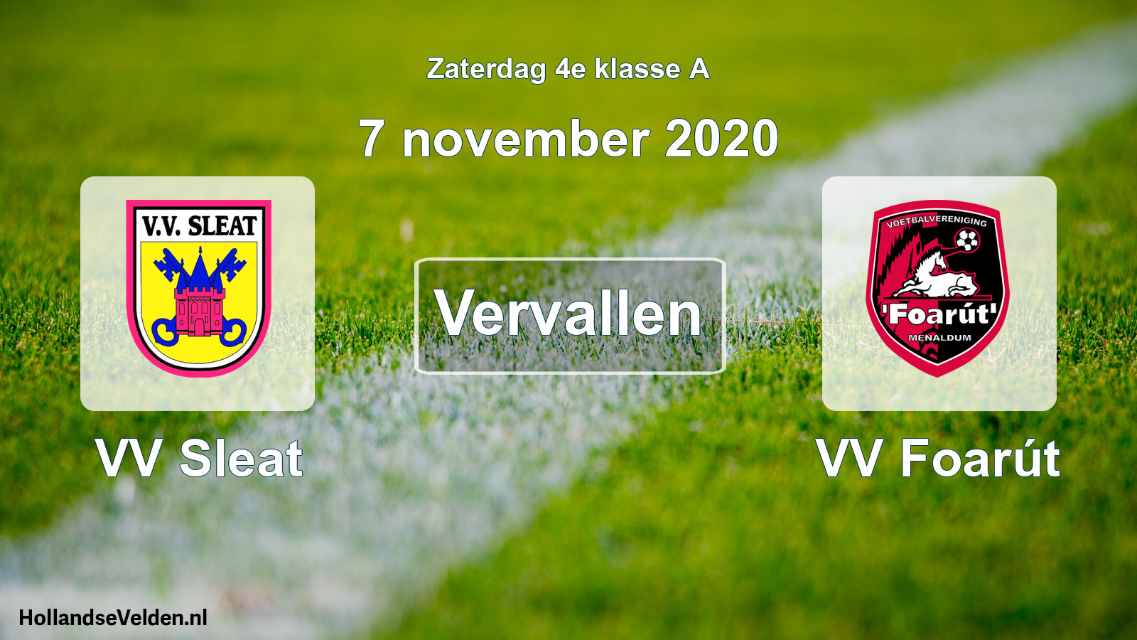Scheduled Match: VV Sleat - VV Foarút (7 November 2020)