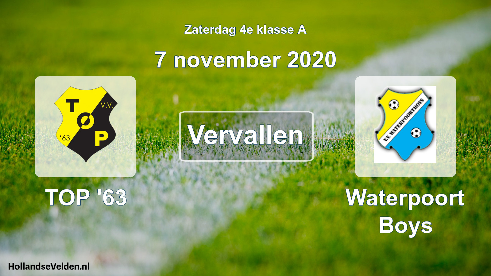 Scheduled Match: TOP '63 - Waterpoort Boys (7 November 2020)