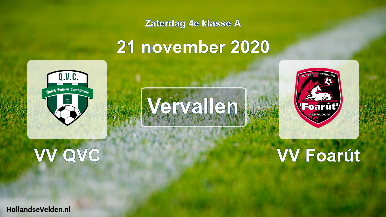 Scheduled Match: VV QVC - VV Foarút (21 November 2020)