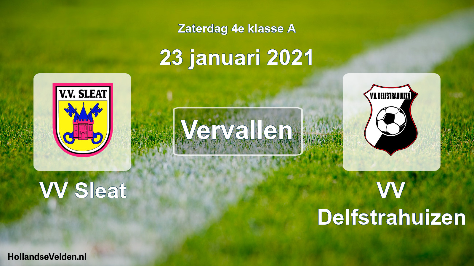Scheduled Match: VV Sleat - VV Delfstrahuizen (23 January 2021)