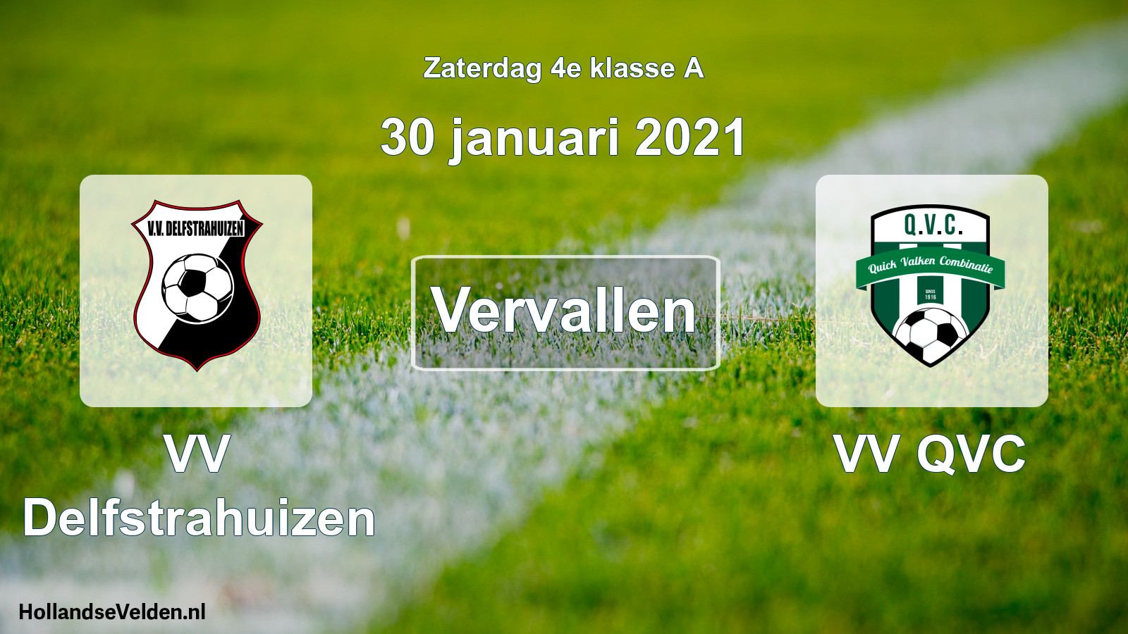 Scheduled Match: VV Delfstrahuizen - VV QVC (30 January 2021)