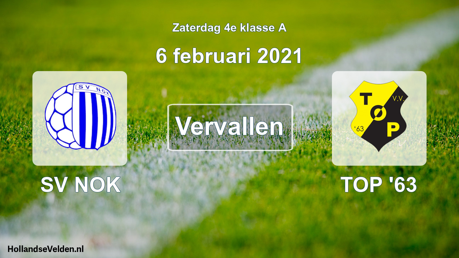 Scheduled Match: SV NOK - TOP '63 (6 February 2021)