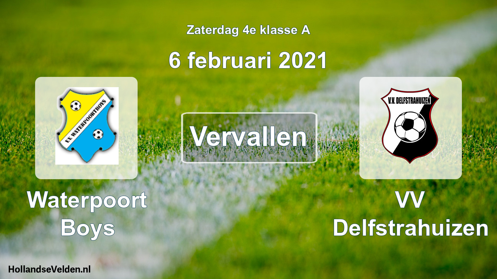 Scheduled Match: Waterpoort Boys - VV Delfstrahuizen (6 February 2021)