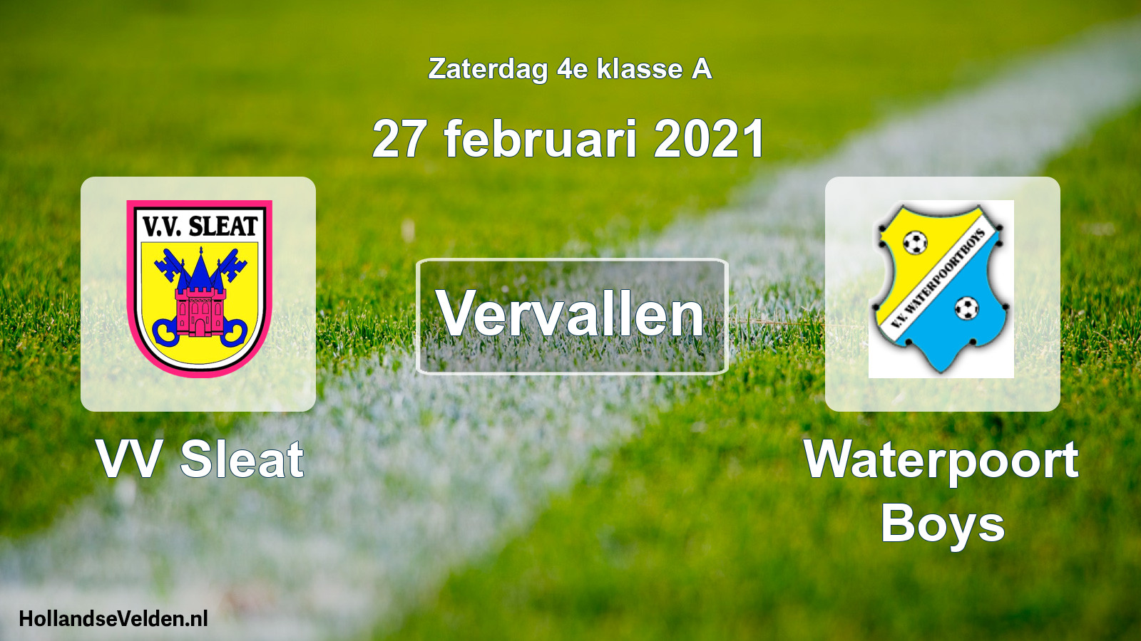 Scheduled Match: VV Sleat - Waterpoort Boys (27 February 2021)