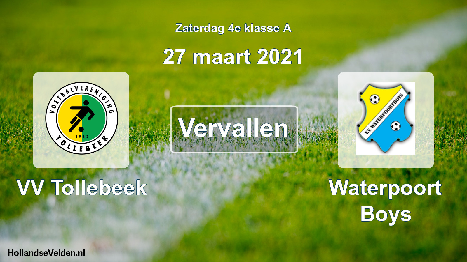 Scheduled Match: VV Tollebeek - Waterpoort Boys (27 March 2021)