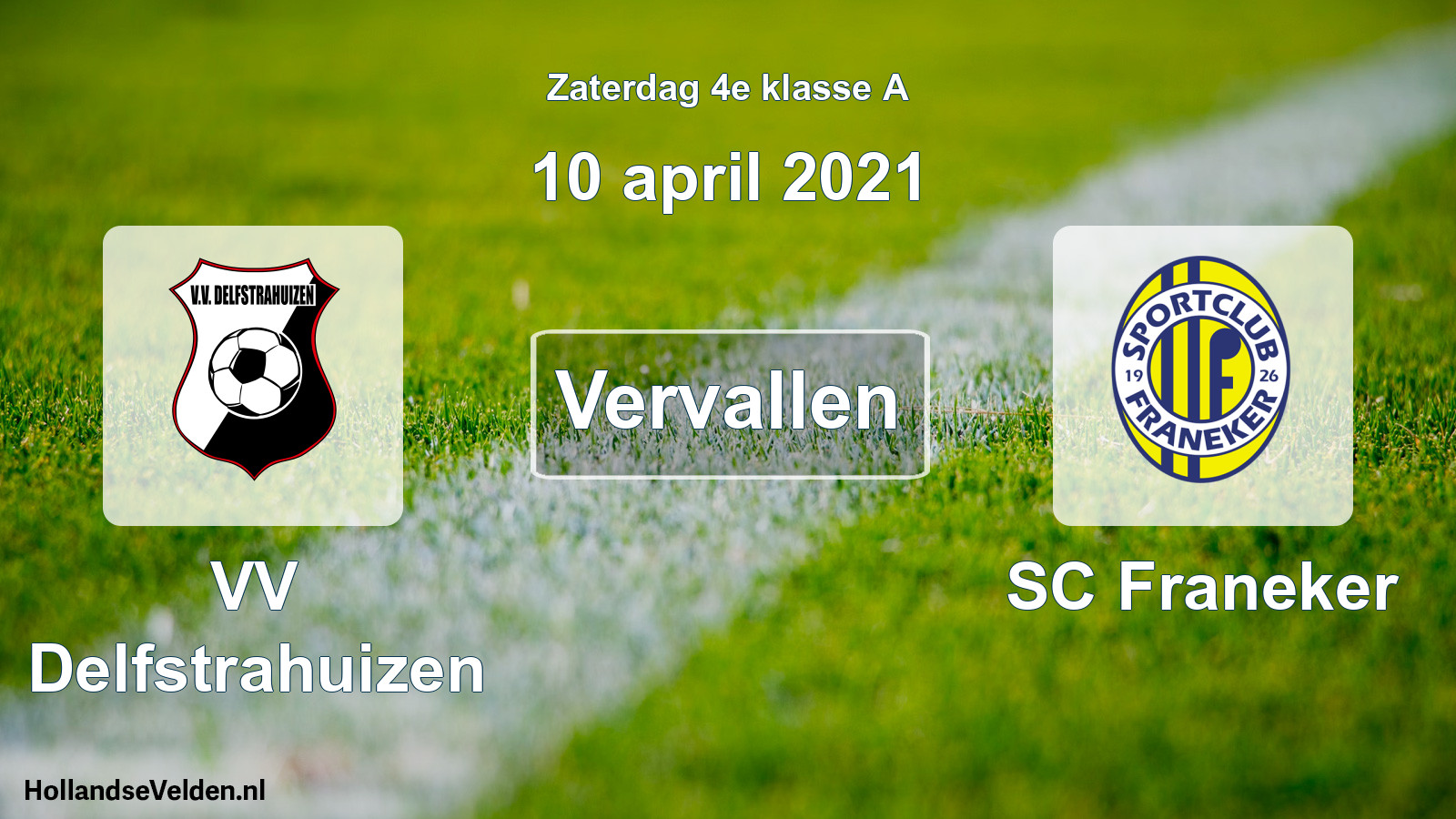 Scheduled Match: VV Delfstrahuizen - SC Franeker (10 April 2021)