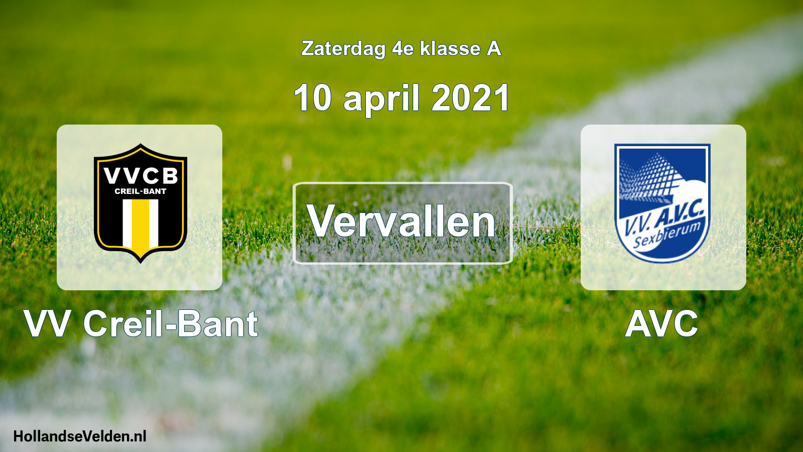 Scheduled Match: VV Creil-Bant - AVC (10 April 2021)