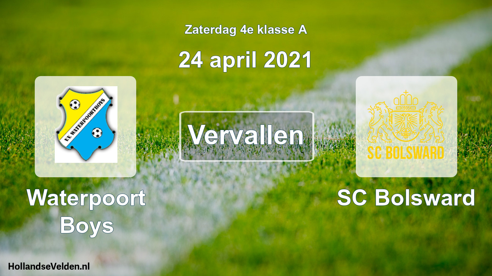 Scheduled Match: Waterpoort Boys - SC Bolsward (24 April 2021)