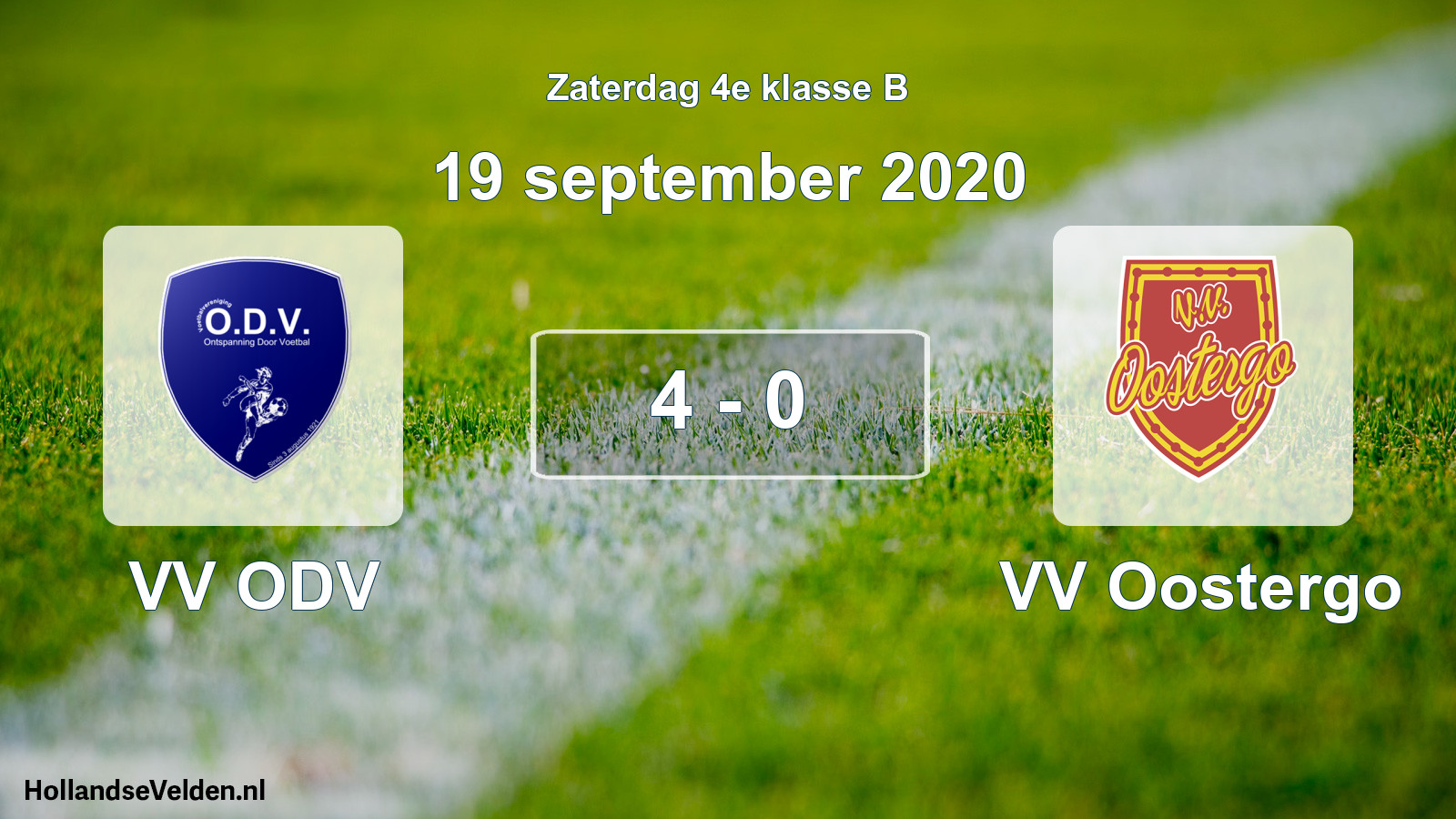 Total number of matches played: VV ODV - VV Oostergo 4 - 0 (19 September 2020)