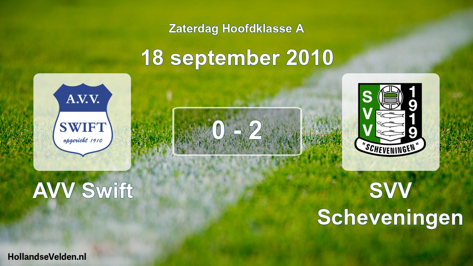 Total number of matches played: AVV Swift - SVV Scheveningen 0 - 2 (18 September 2010)
