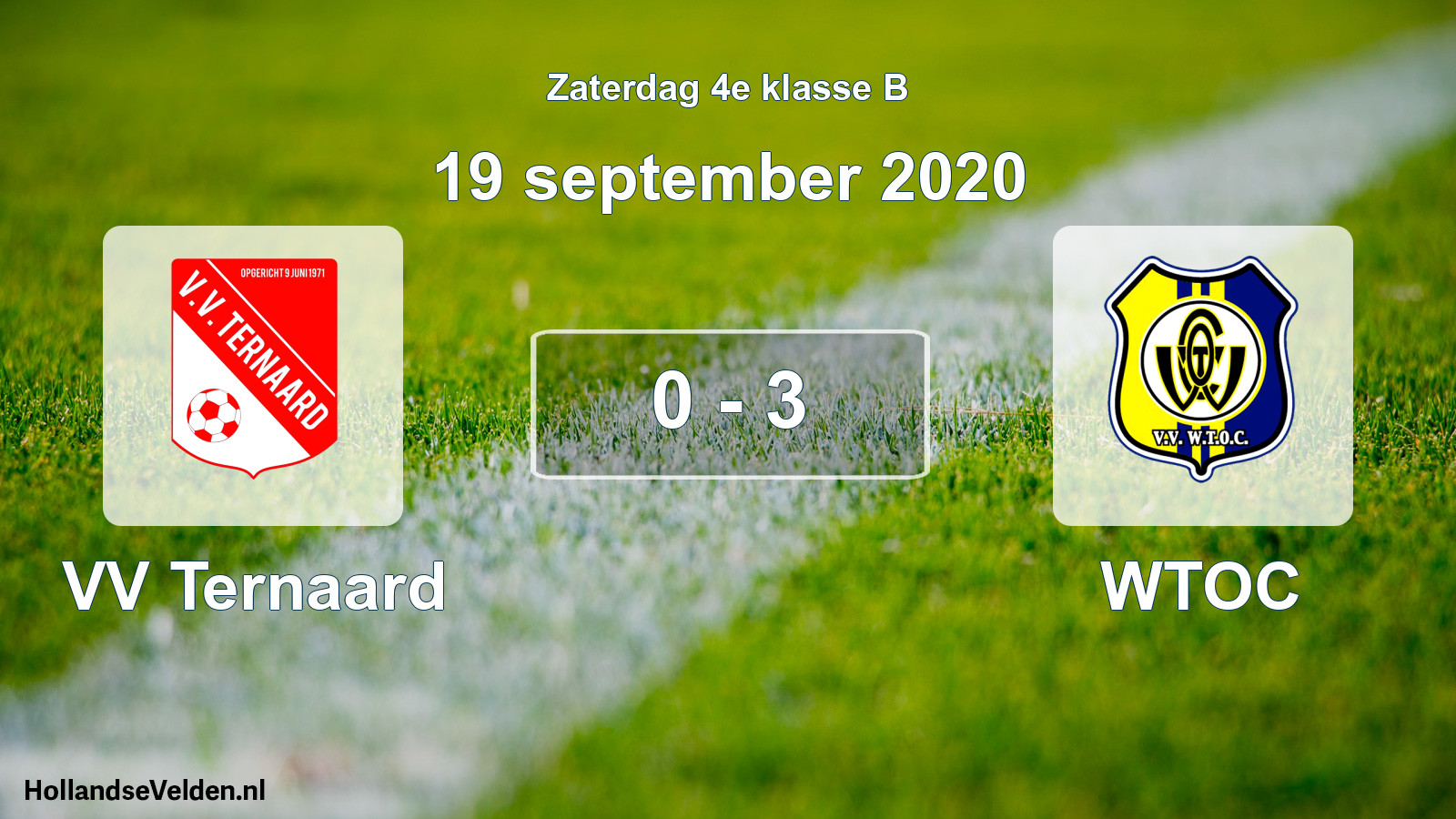 Total number of matches played: VV Ternaard - WTOC 0 - 3 (19 September 2020)