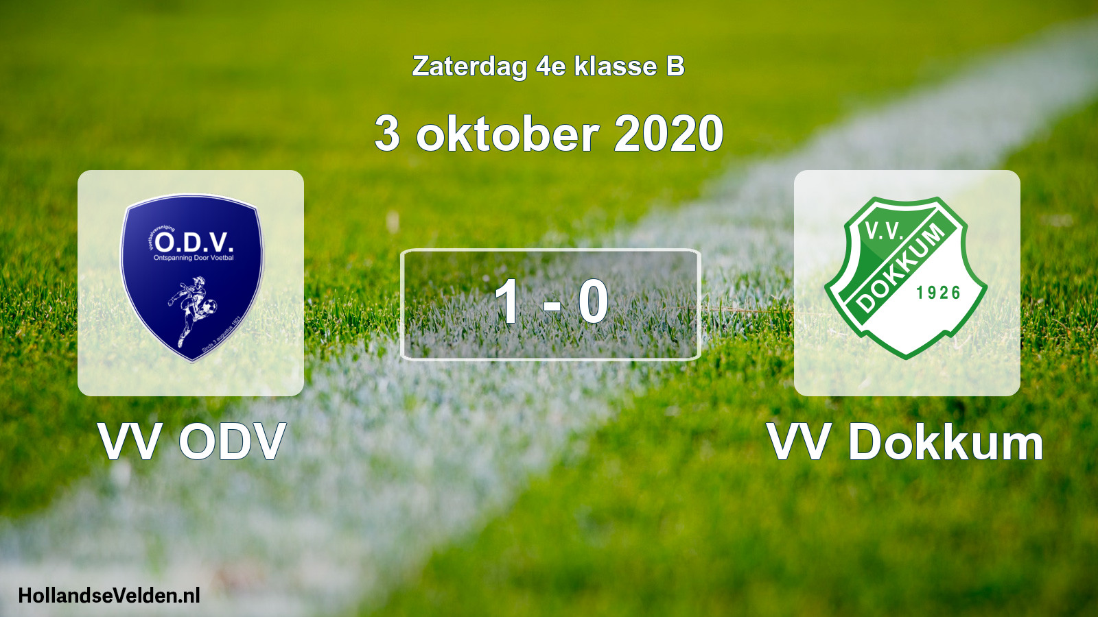 Total number of matches played: VV ODV - VV Dokkum 1 - 0 (3 October 2020)