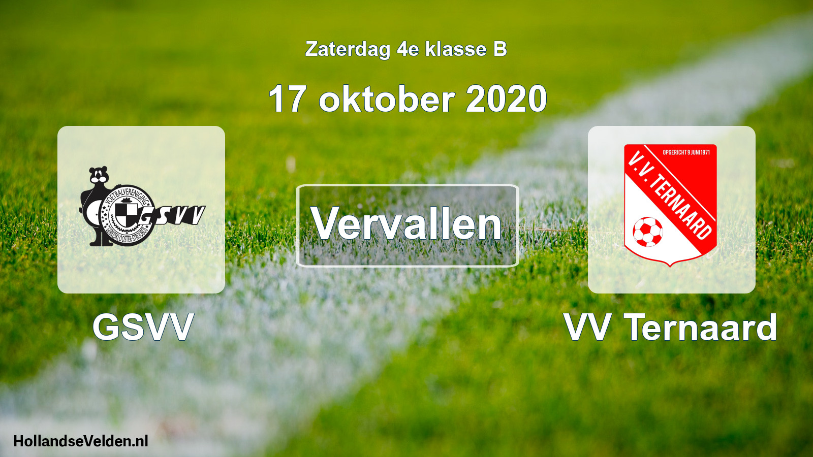 Scheduled Match: GSVV - VV Ternaard (17 October 2020)