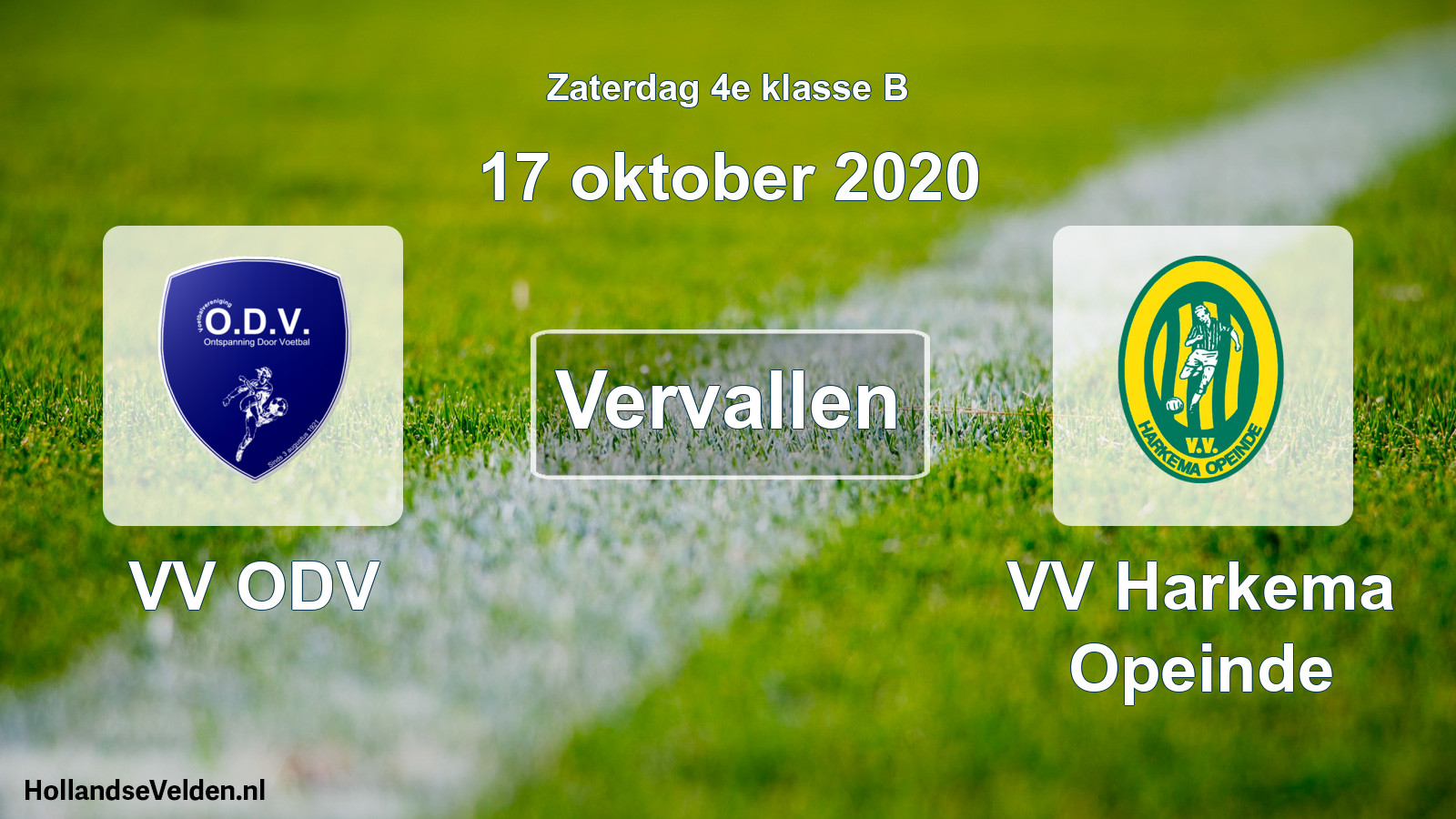 Scheduled Match: VV ODV - VV Harkema Opeinde (17 October 2020)