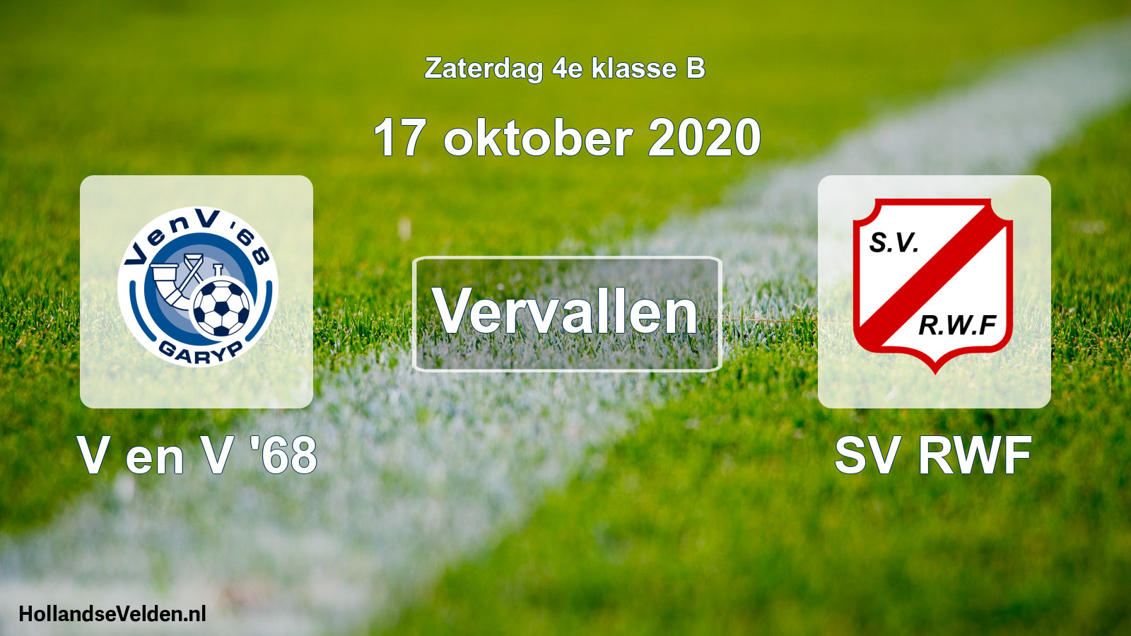 Scheduled Match: V en V '68 - SV RWF (17 October 2020)
