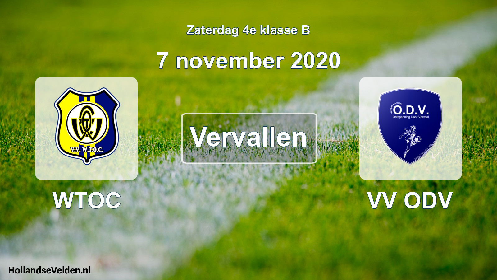 Scheduled Match: WTOC - VV ODV (7 November 2020)