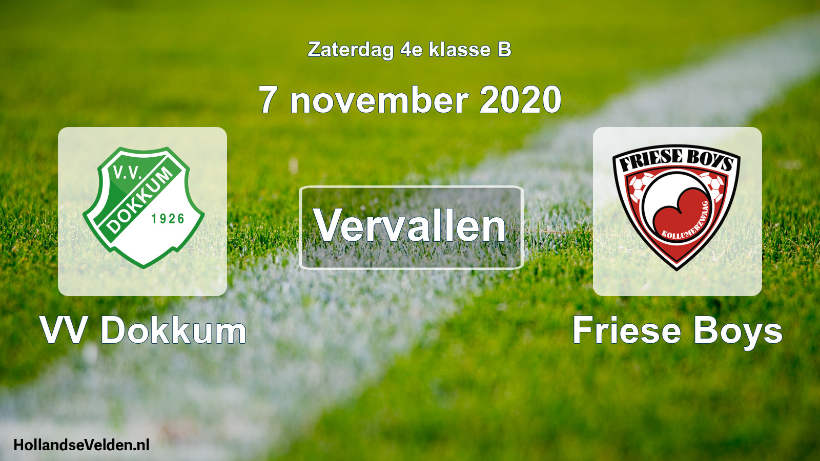 Scheduled Match: VV Dokkum - Friese Boys (7 November 2020)