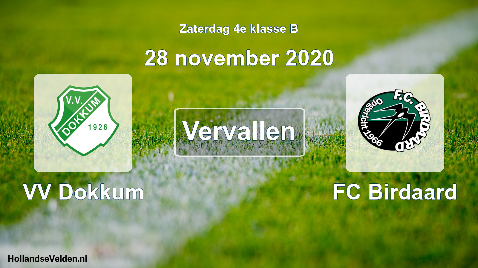 Scheduled Match: VV Dokkum - FC Birdaard (28 November 2020)