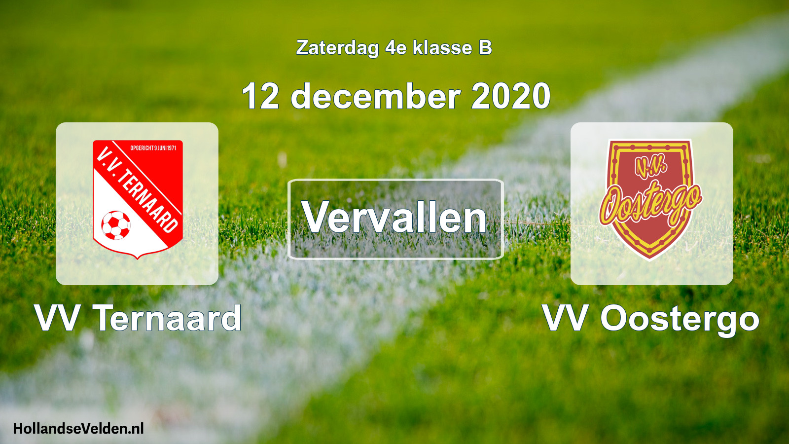 Scheduled Match: VV Ternaard - VV Oostergo (12 December 2020)