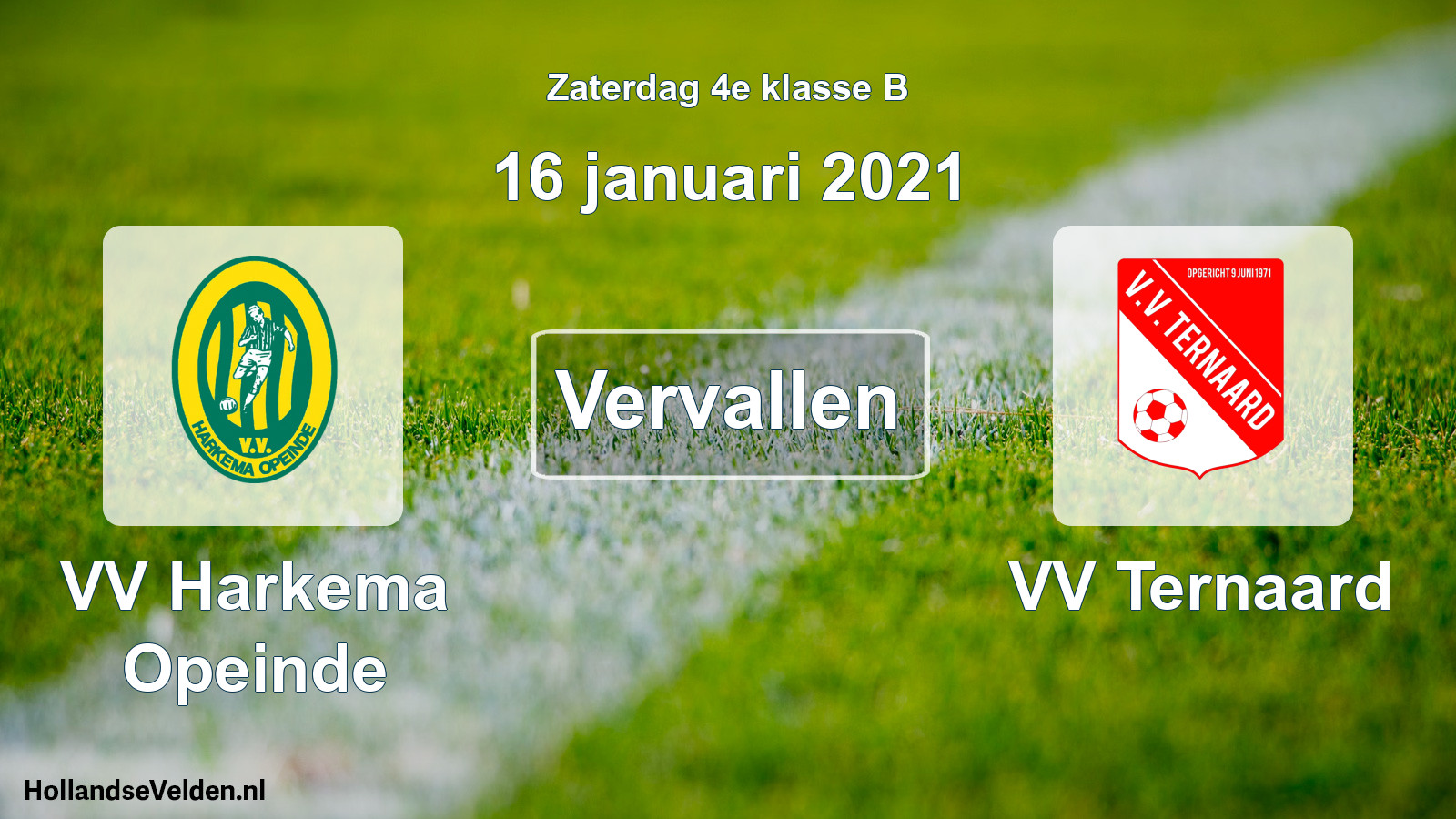 Scheduled Match: VV Harkema Opeinde - VV Ternaard (16 January 2021)