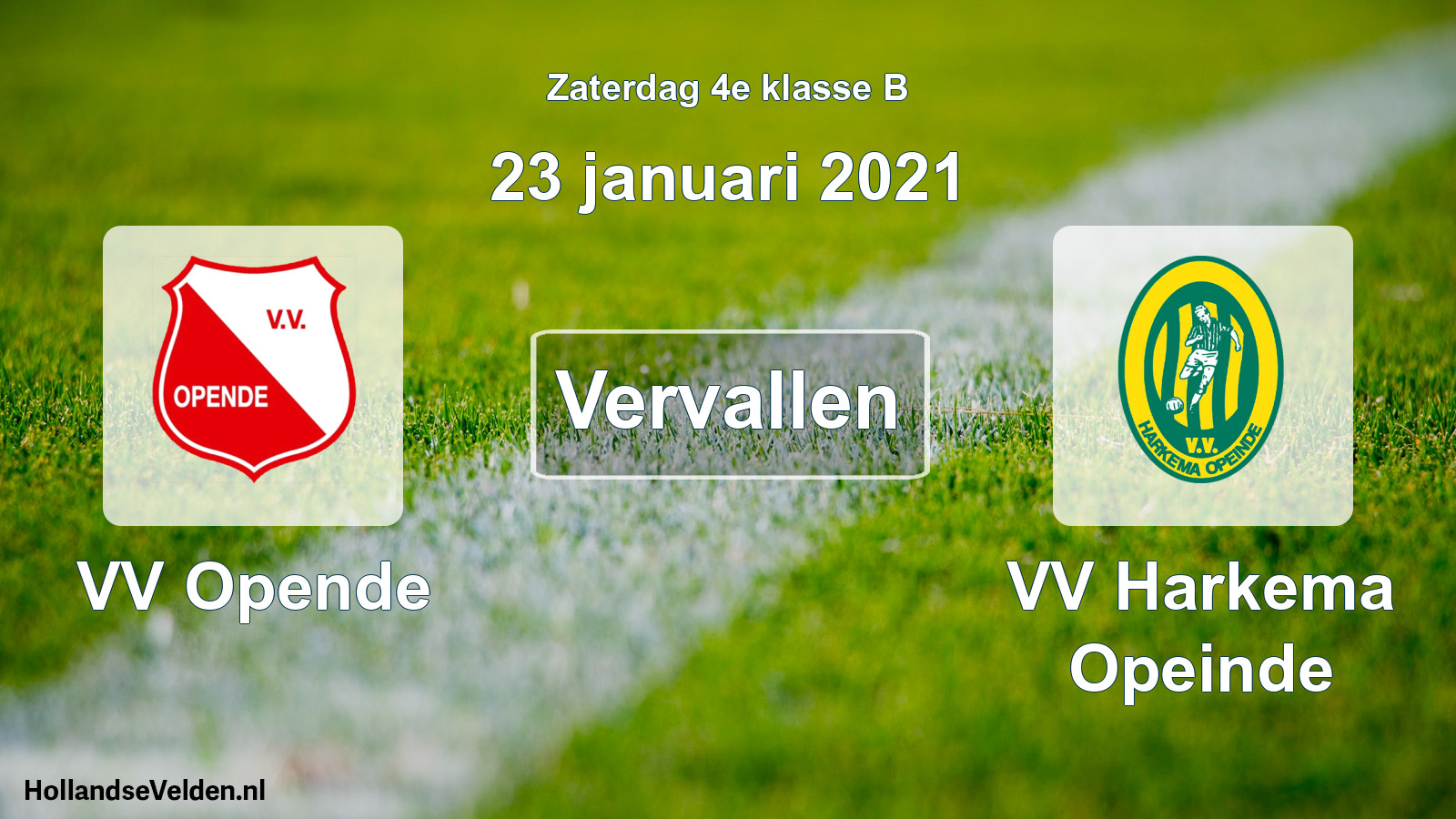 Scheduled Match: VV Opende - VV Harkema Opeinde (23 January 2021)