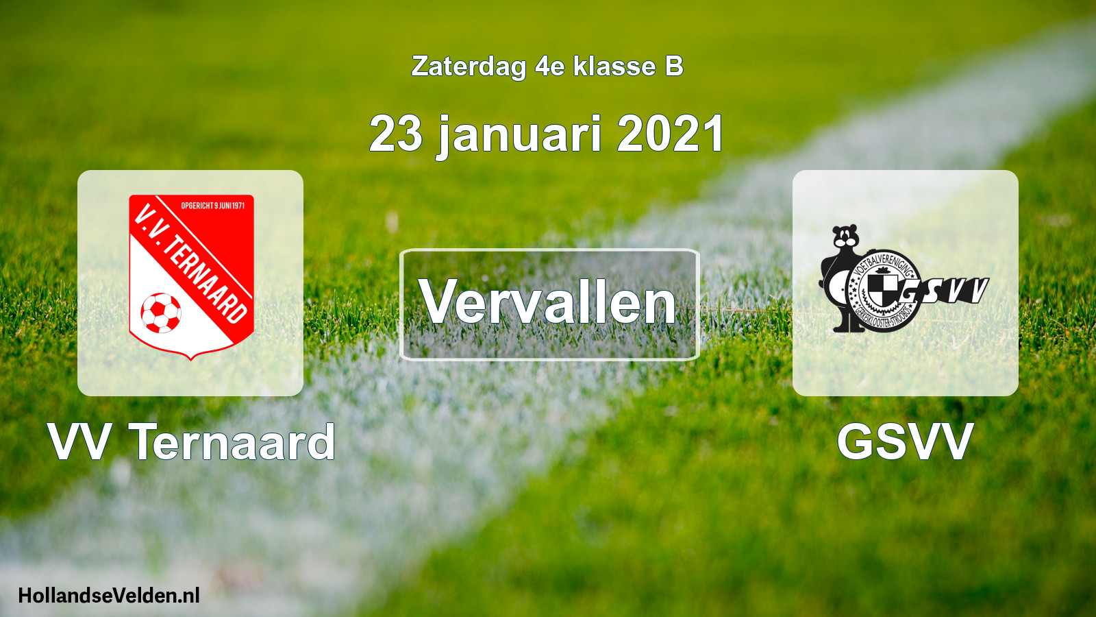 Scheduled Match: VV Ternaard - GSVV (23 January 2021)