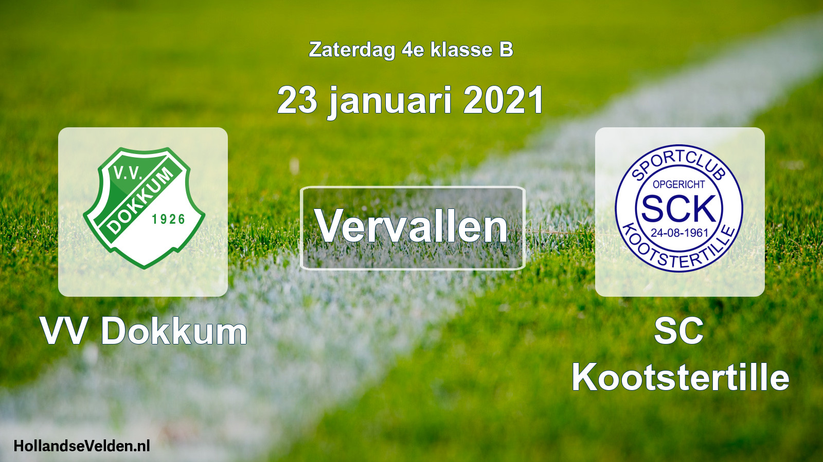 Scheduled Match: VV Dokkum - SC Kootstertille (23 January 2021)