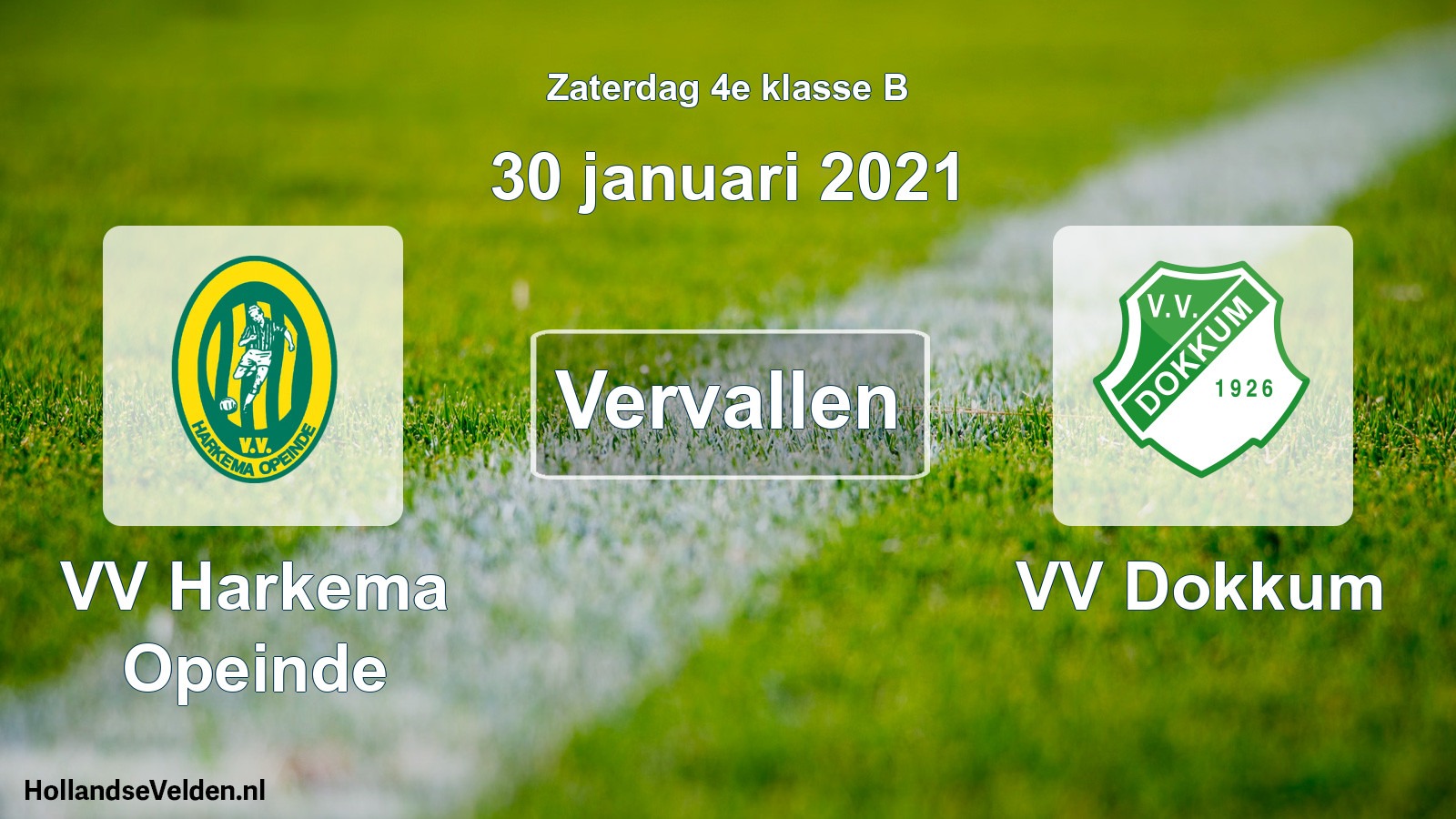 Scheduled Match: VV Harkema Opeinde - VV Dokkum (30 January 2021)