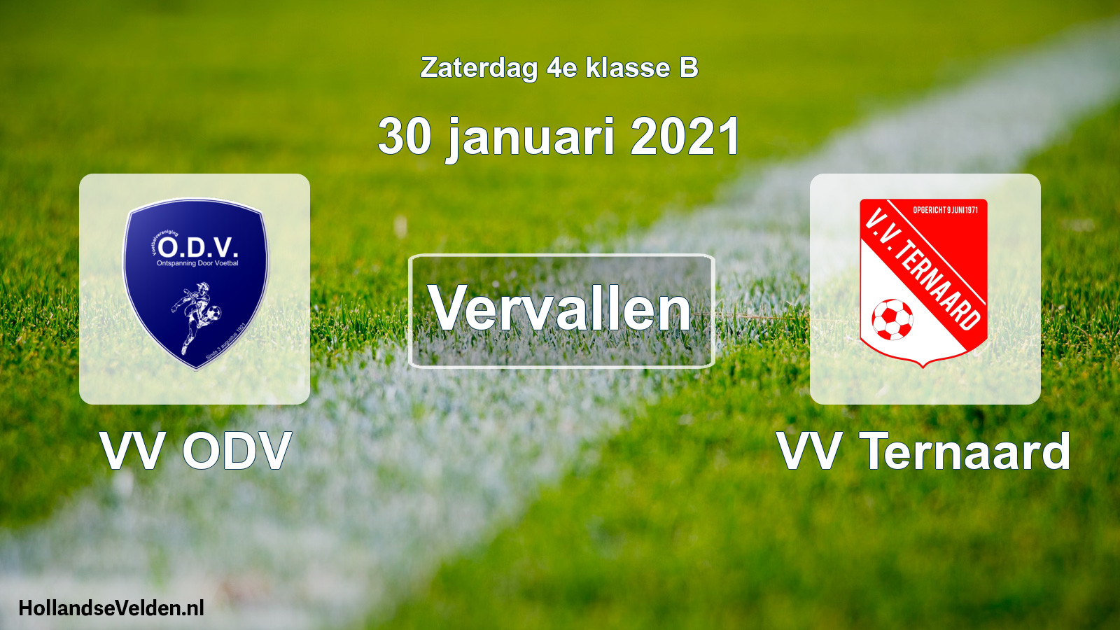 Scheduled Match: VV ODV - VV Ternaard (30 January 2021)