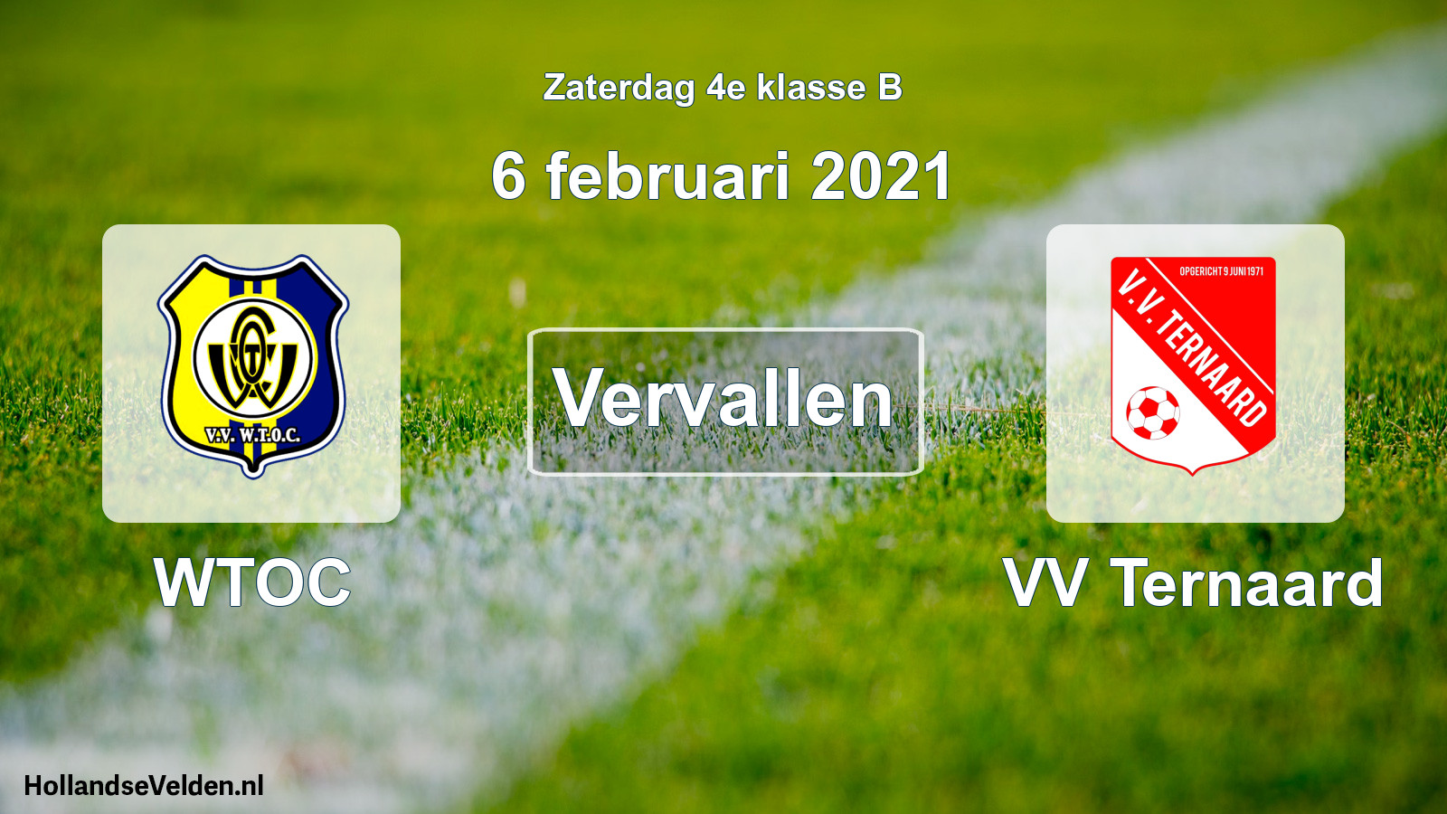 Scheduled Match: WTOC - VV Ternaard (6 February 2021)