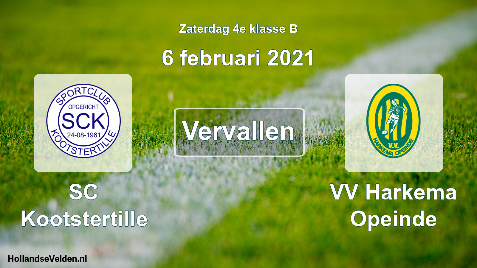 Scheduled Match: SC Kootstertille - VV Harkema Opeinde (6 February 2021)