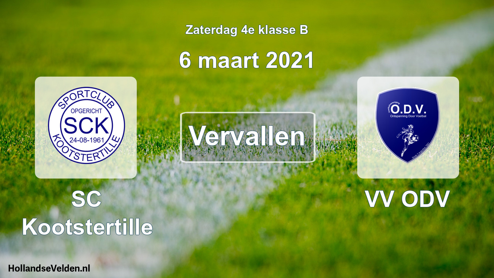 Scheduled Match: SC Kootstertille - VV ODV (6 March 2021)