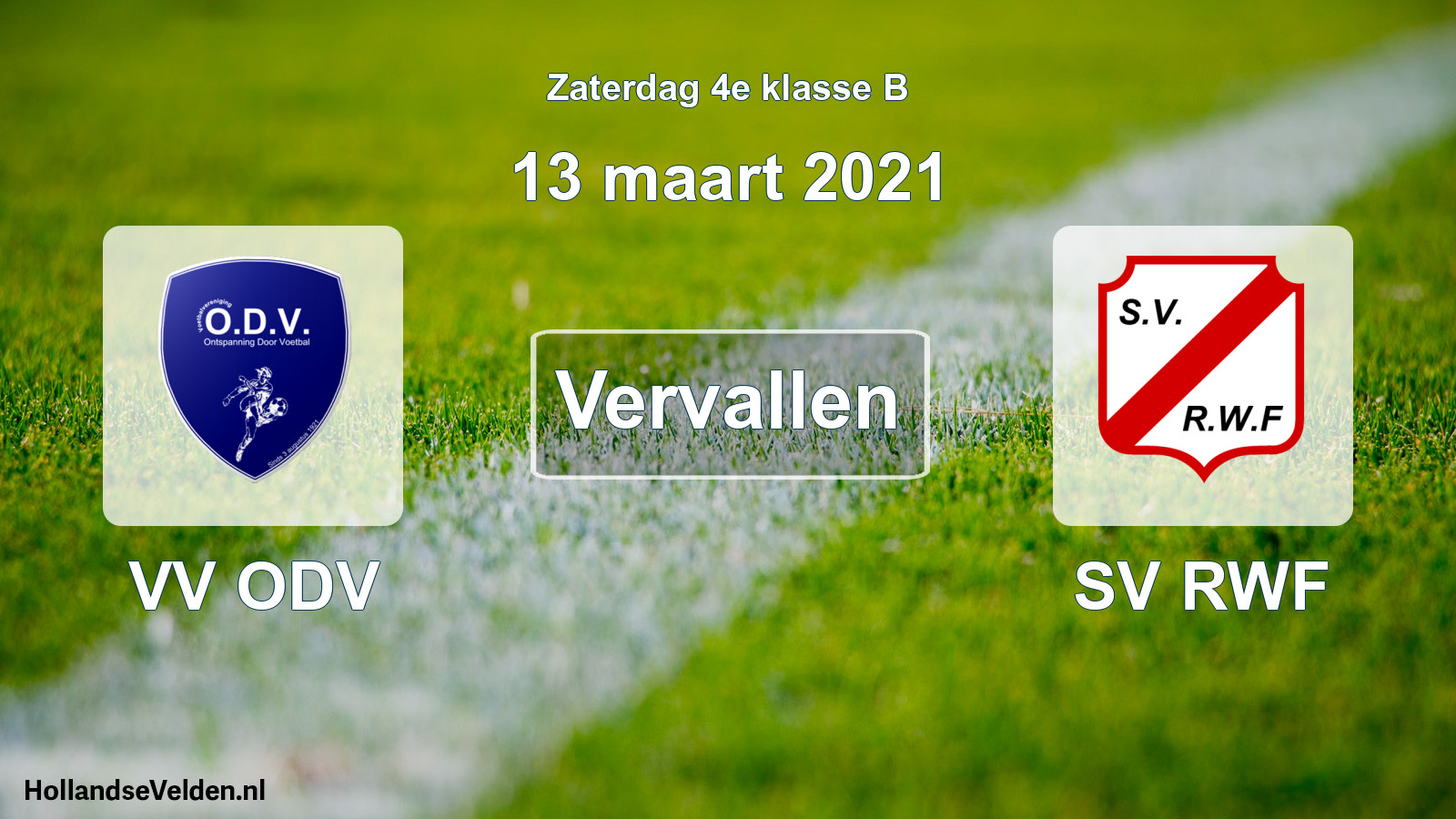 Scheduled Match: VV ODV - SV RWF (13 March 2021)