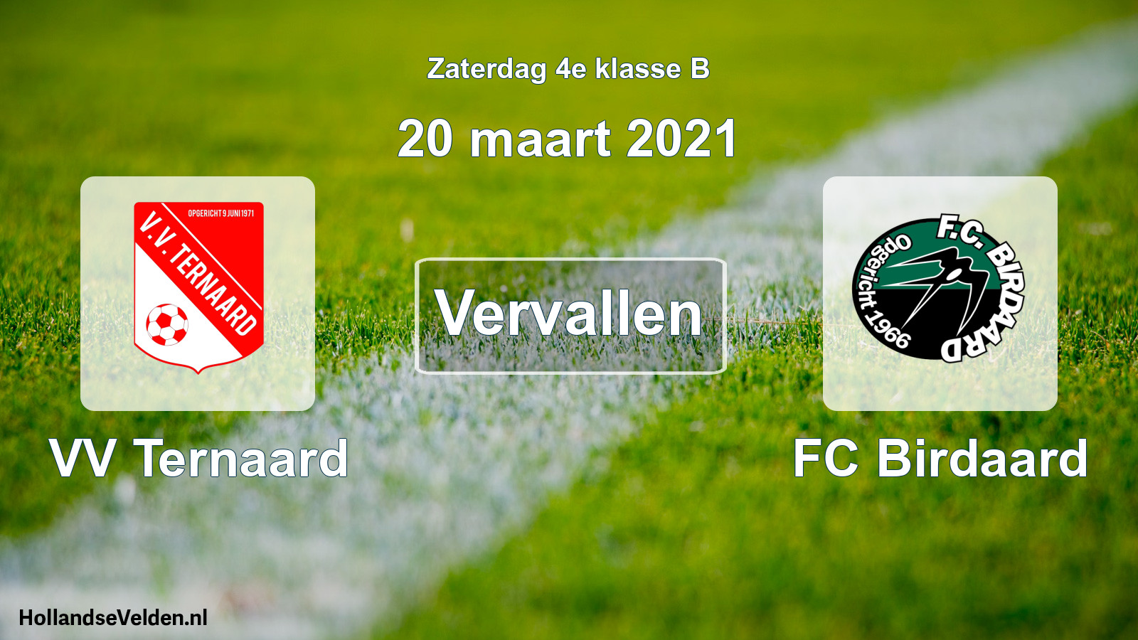 Scheduled Match: VV Ternaard - FC Birdaard (20 March 2021)