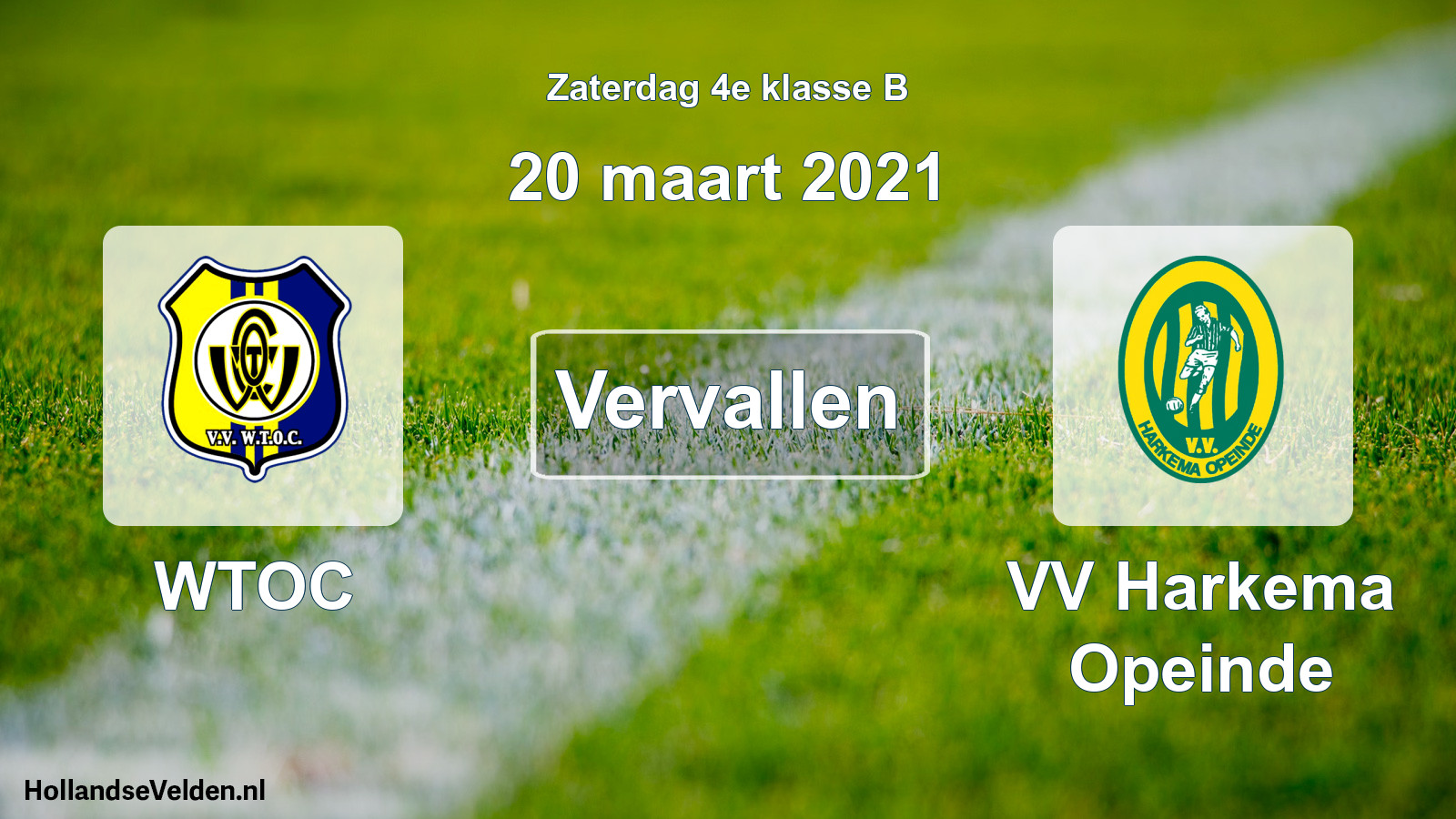 Scheduled Match: WTOC - VV Harkema Opeinde (20 March 2021)