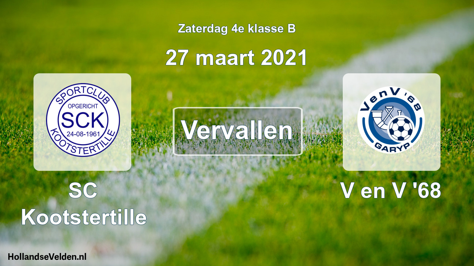 Scheduled Match: SC Kootstertille - V en V '68 (27 March 2021)