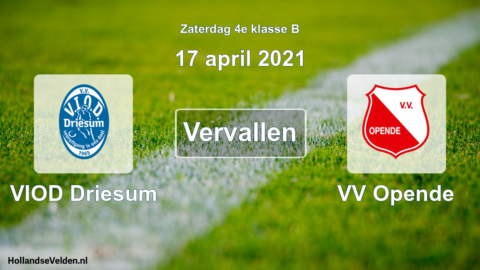 Scheduled Match: VIOD Driesum - VV Opende (17 April 2021)