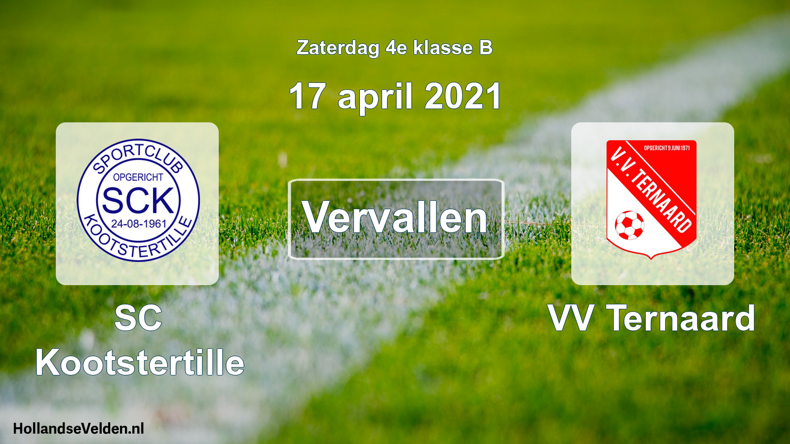 Scheduled Match: SC Kootstertille - VV Ternaard (17 April 2021)