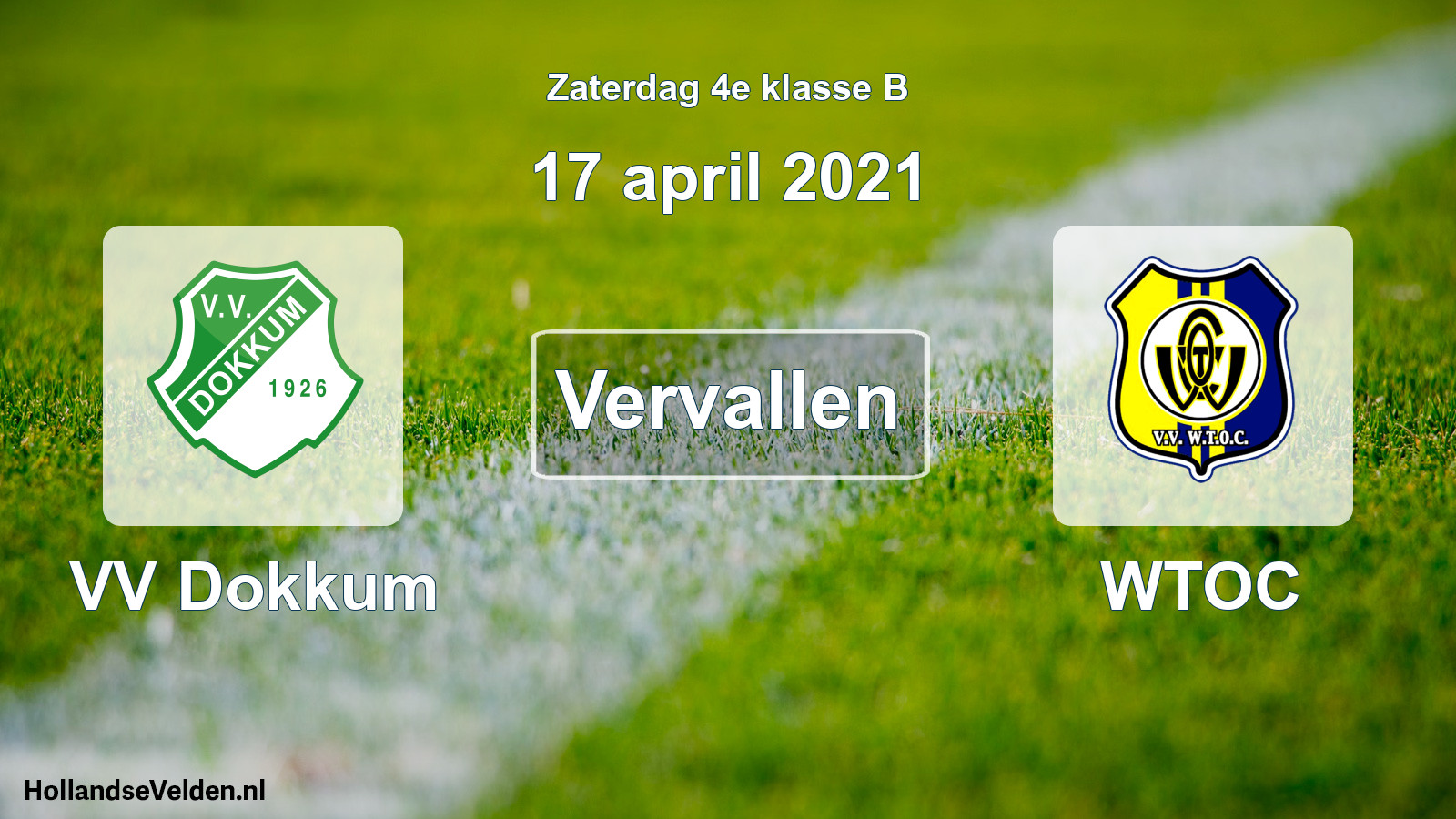 Scheduled Match: VV Dokkum - WTOC (17 April 2021)