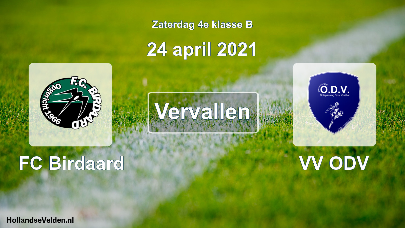 Scheduled Match: FC Birdaard - VV ODV (24 April 2021)
