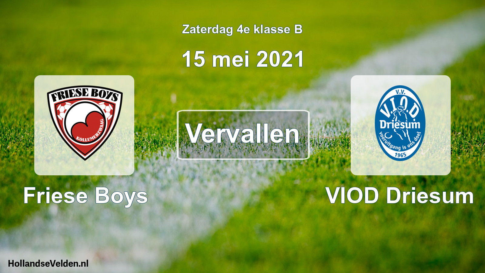 Scheduled Match: Friese Boys - VIOD Driesum (15 May 2021)