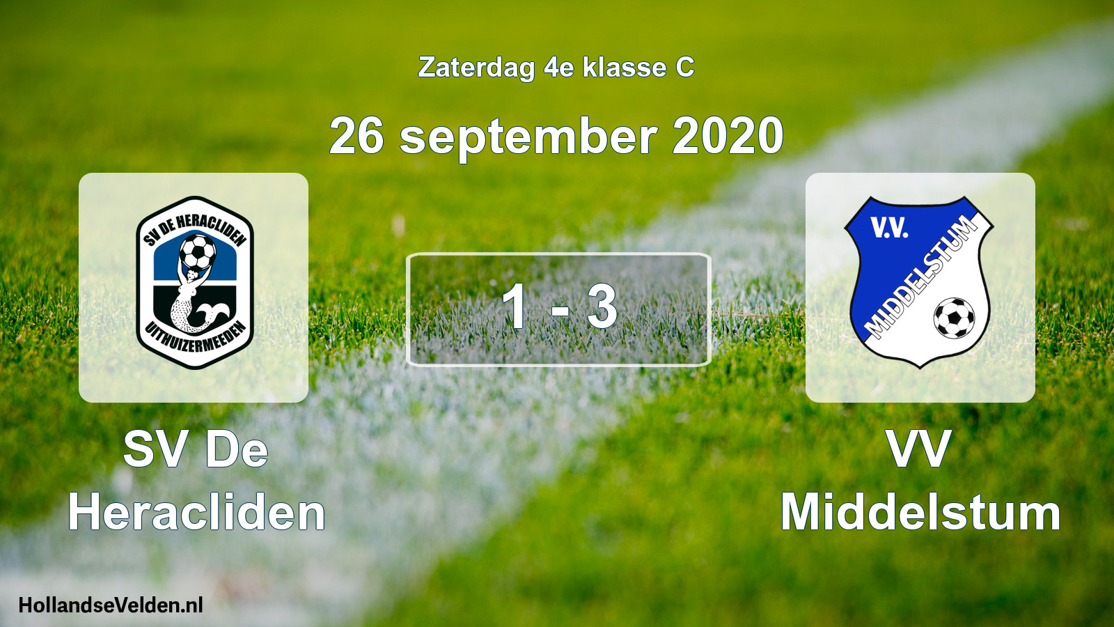 Total number of matches played: SV De Heracliden - VV Middelstum 1 - 3 (26 September 2020)