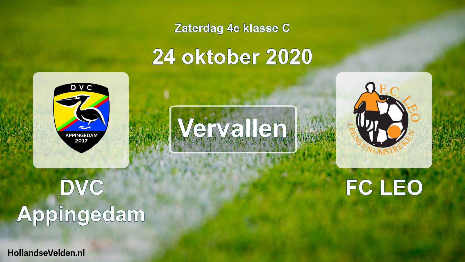 Scheduled Match: DVC Appingedam - FC LEO (24 October 2020)