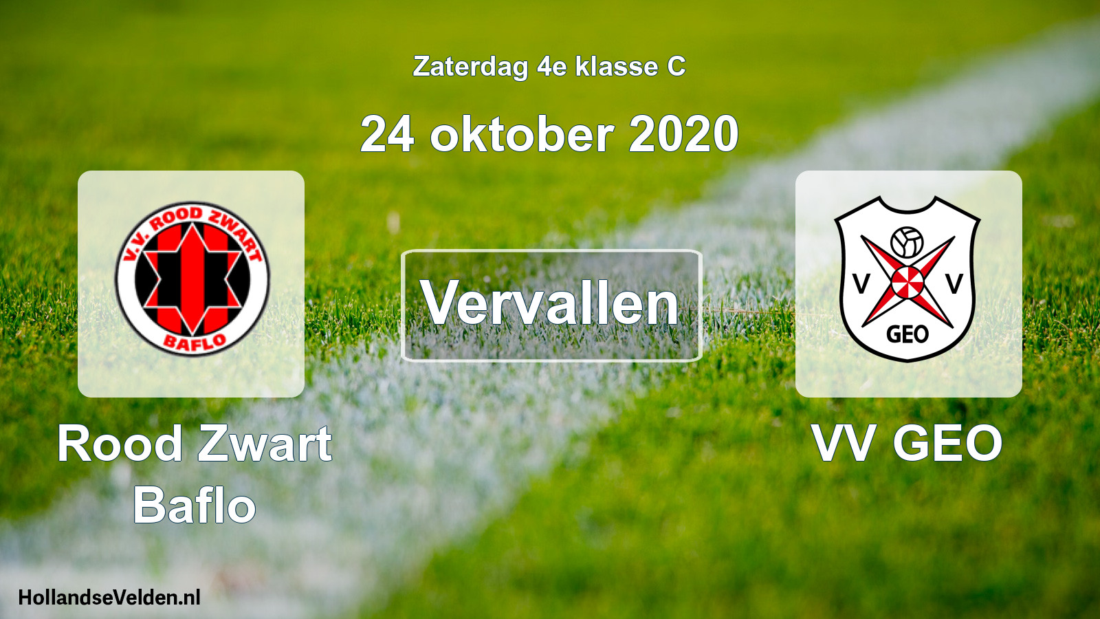 Scheduled Match: Rood Zwart Baflo - VV GEO (24 October 2020)