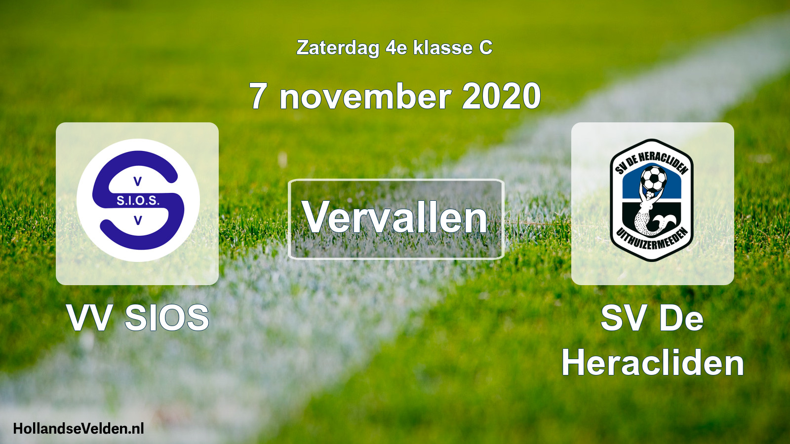 Scheduled Match: VV SIOS - SV De Heracliden (7 November 2020)