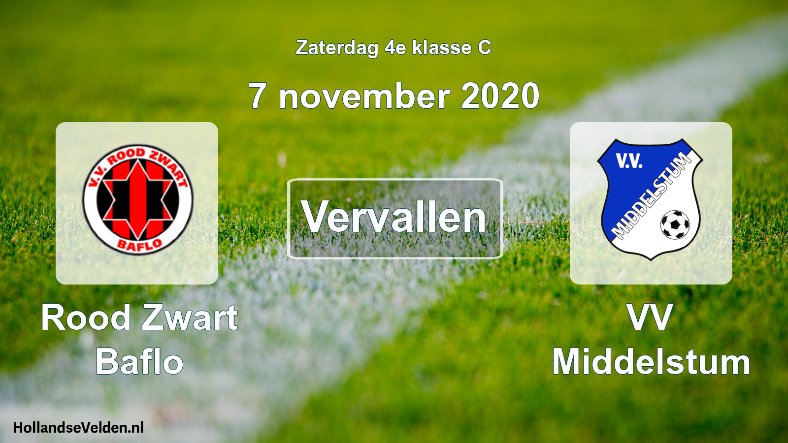 Scheduled Match: Rood Zwart Baflo - VV Middelstum (7 November 2020)