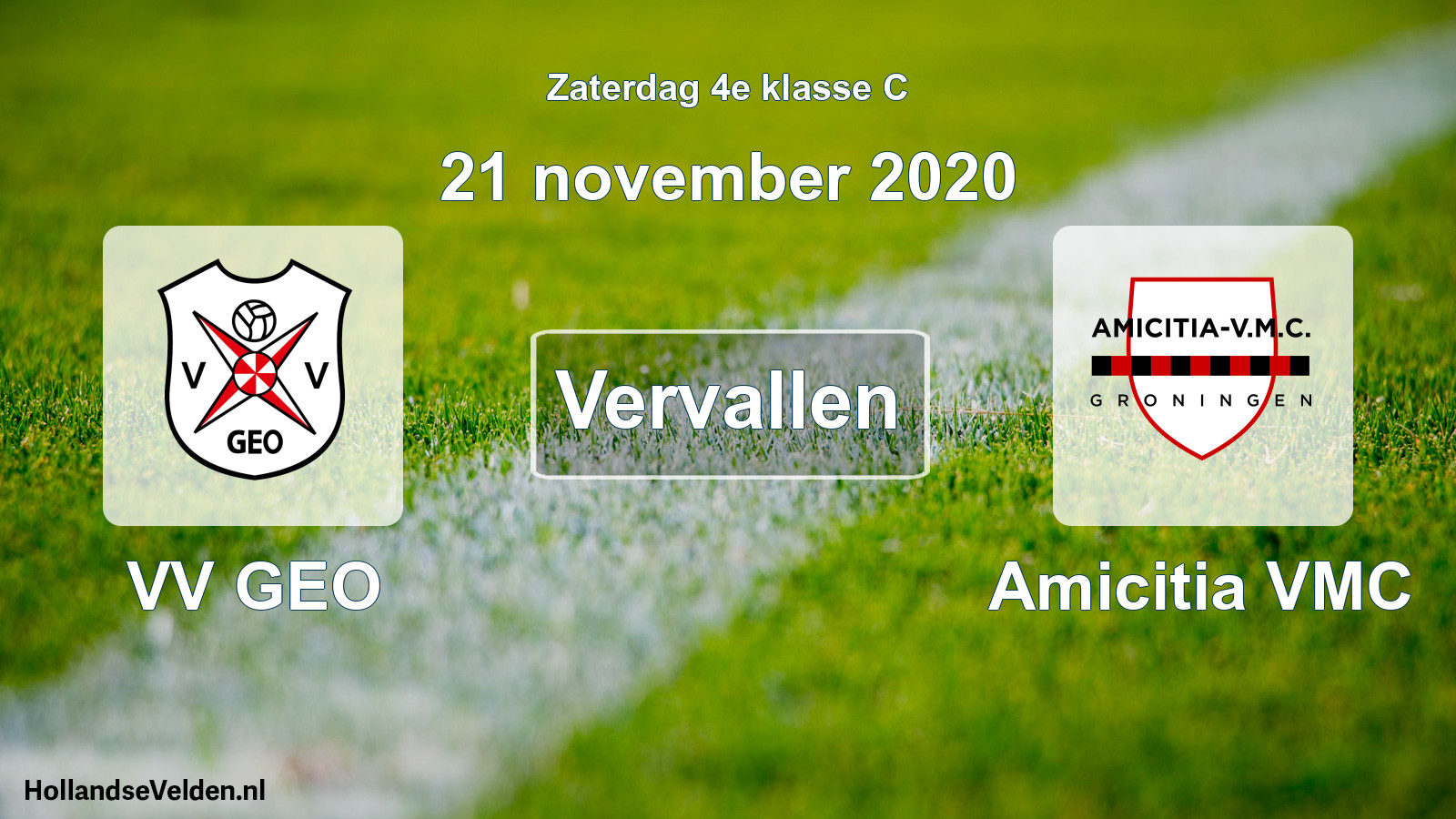 Scheduled Match: VV GEO - Amicitia VMC (21 November 2020)