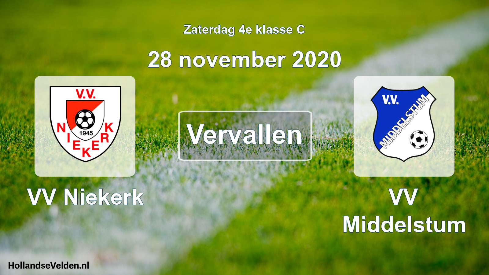 Scheduled Match: VV Niekerk - VV Middelstum (28 November 2020)