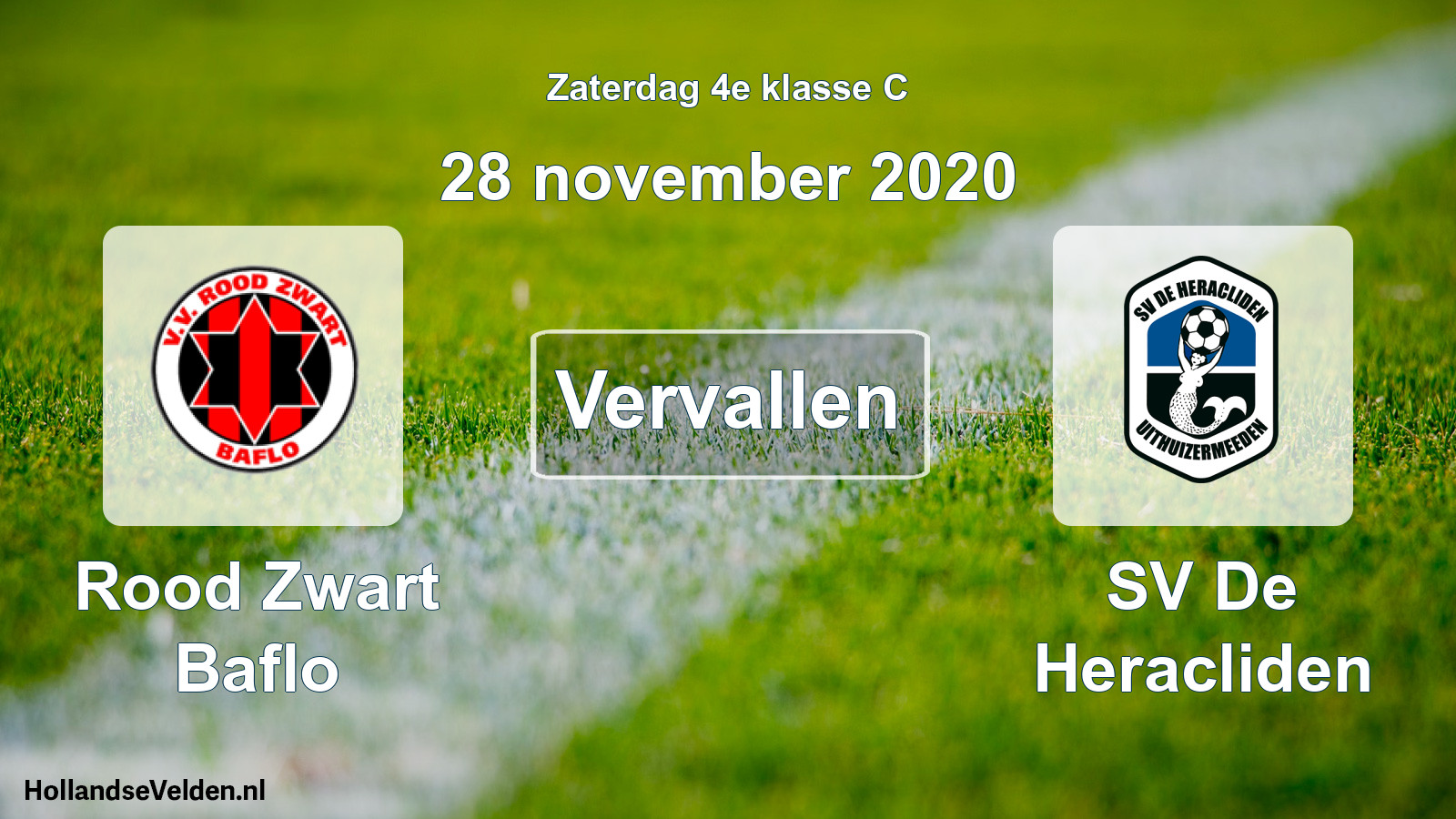Scheduled Match: Rood Zwart Baflo - SV De Heracliden (28 November 2020)